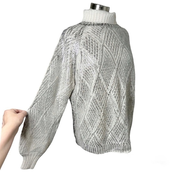 LUMINA Italian Metallic Wool Alpaca Blend Sweater size XL - Picture 3 of 10